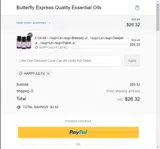 Butterfly Express Quality Essential Oils coupon verification screenshot