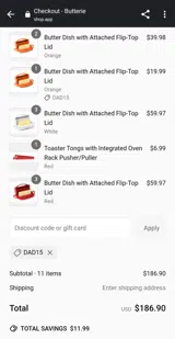 DAD15 coupon verification screenshot