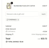 CYNTHIA15 coupon verification screenshot