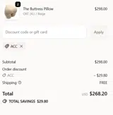 ACC coupon verification screenshot
