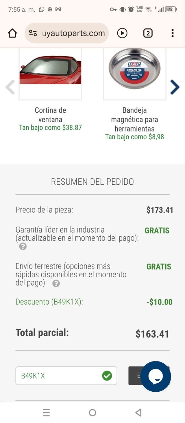 Buy Auto Parts checkout page showing Buy Auto Parts promo code box | Screenshot taken by SimplyCodes community member on May 2, 2025