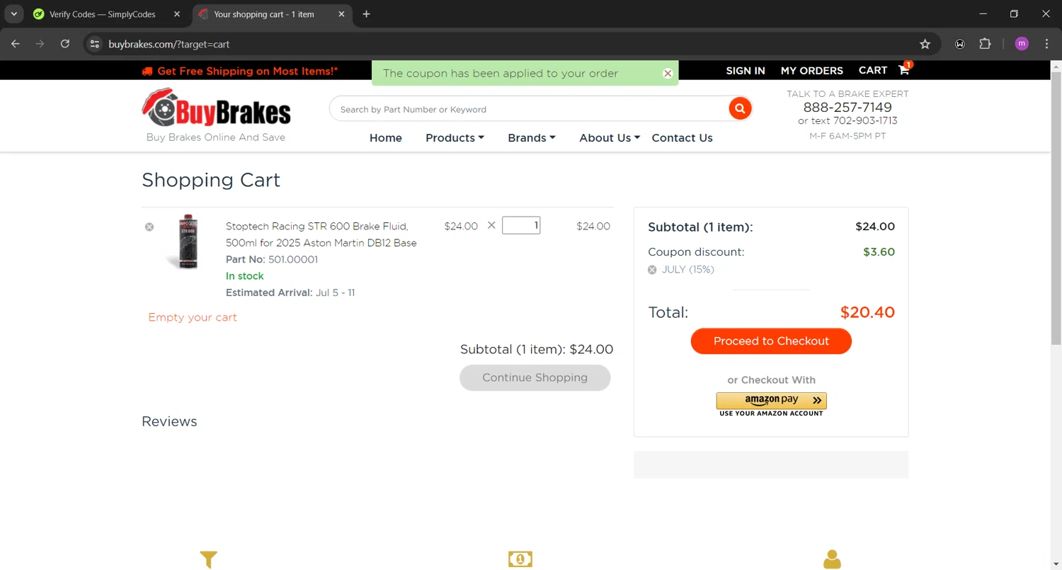 how to use BuyBrakes.com coupons