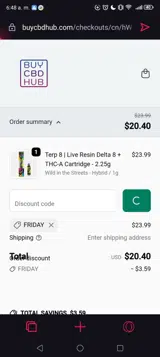 FRIDAY coupon verification screenshot