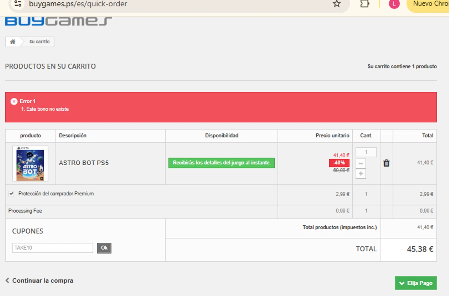 BuyGames discount code screenshot showing code TAKE10 applied at BuyGames checkout page. Uploaded by SimplyCodes community member RewardFinder4836 on Feb 9, 2025