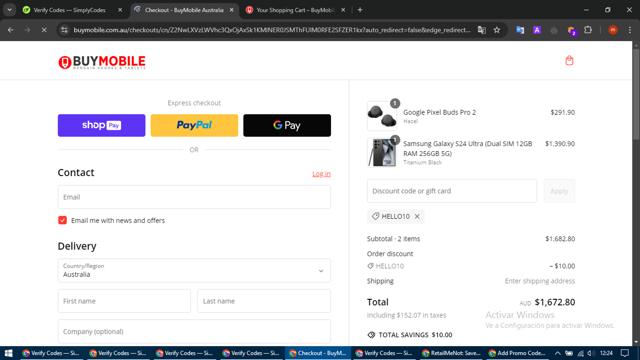 BuyMobile checkout page showing BuyMobile discount code box | Screenshot taken by SimplyCodes community member on Feb 20, 2025