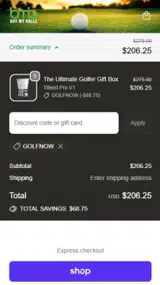 GOLFNOW coupon verification screenshot