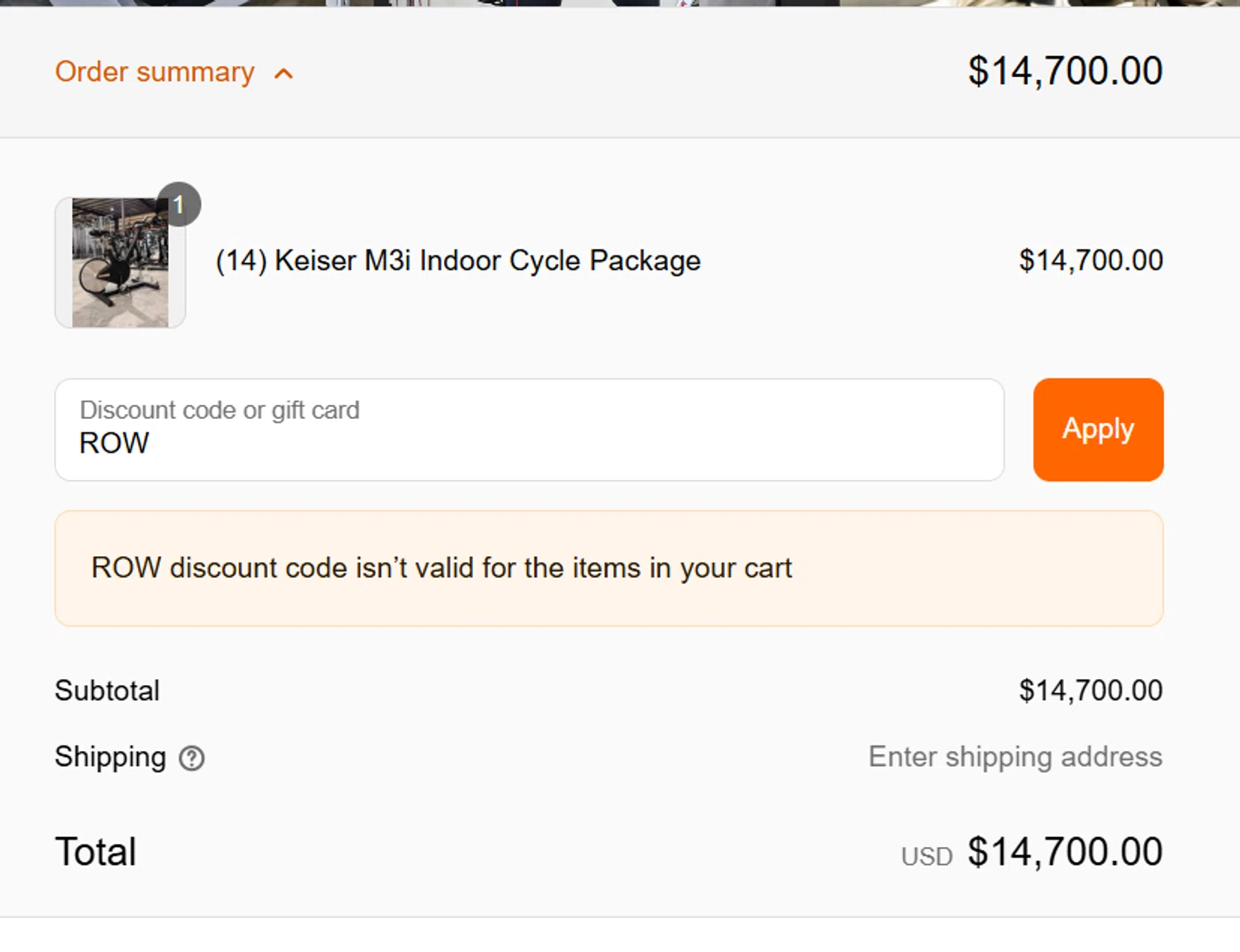 Buy & Sell Fitness promo code screenshot showing code ROW applied at Buy & Sell Fitness checkout page. Uploaded by SimplyCodes community member steve_jeff on Aug 17, 2025