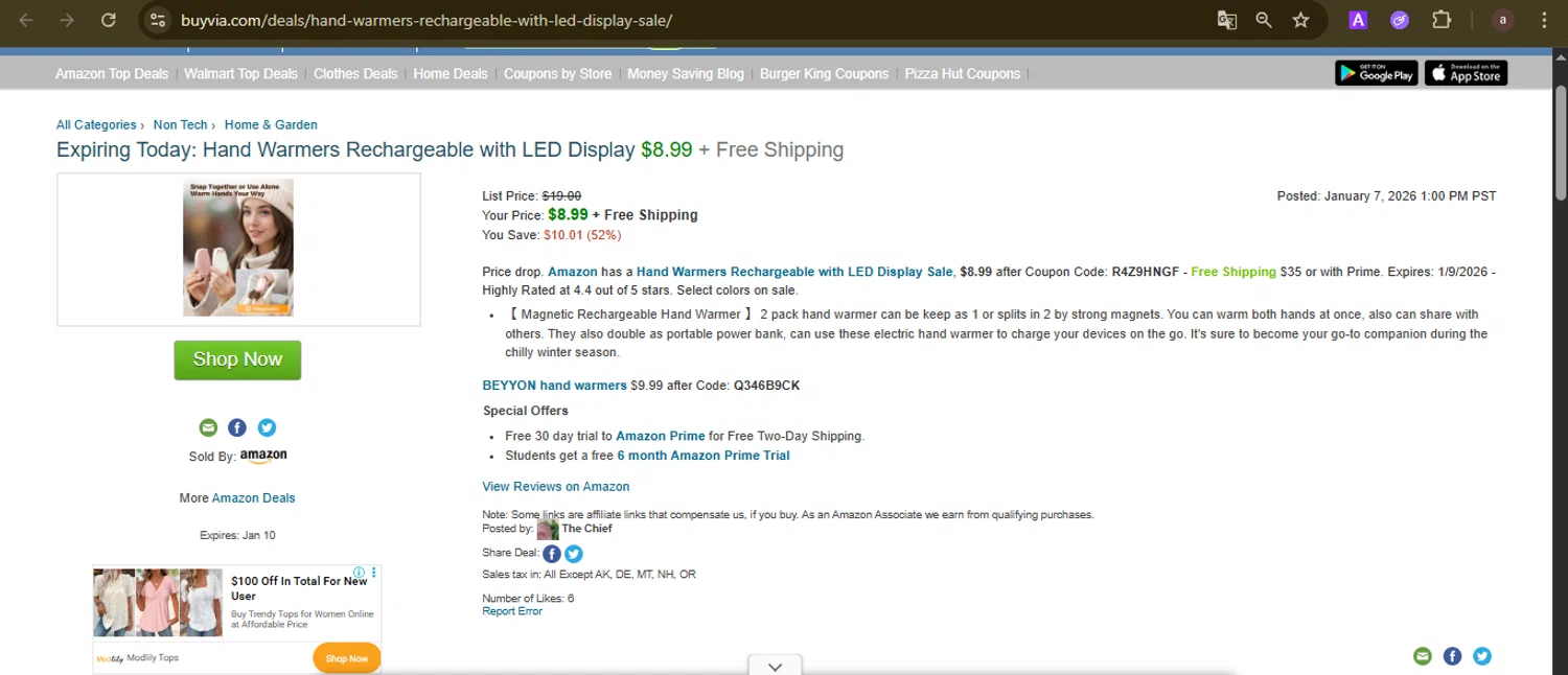 BuyVia promo code screenshot showing code F6BUYZ24 applied at BuyVia checkout page. Uploaded by SimplyCodes community member GoldCurator1773 on Jan 9, 2026