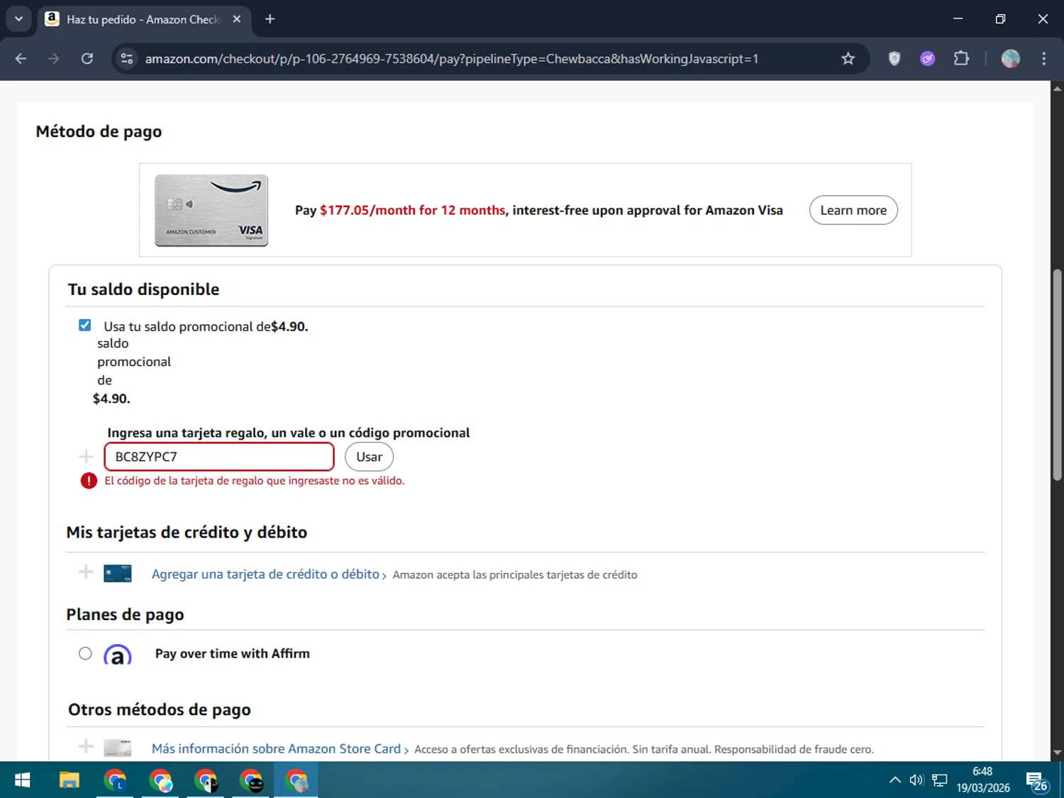 BuyVia promo code screenshot showing code BC8ZYPC7 applied at BuyVia checkout page. Uploaded by SimplyCodes community member LegendaryLegend5536 on Mar 19, 2026