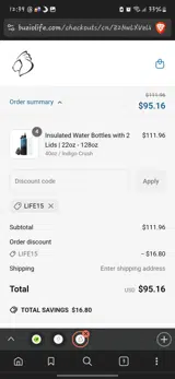 Life15 coupon verification screenshot