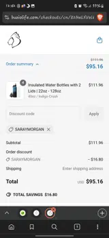 SARAYMORGAN coupon verification screenshot