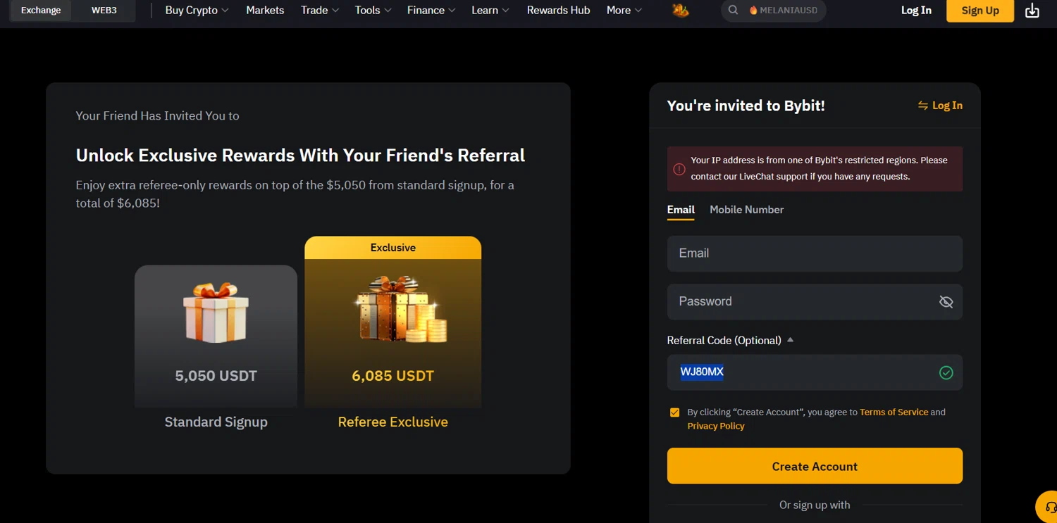 Bybit promo code screenshot showing code WJ80MX applied at Bybit checkout page. Uploaded by SimplyCodes community member jade5416625024720 on Jul 3, 2025
