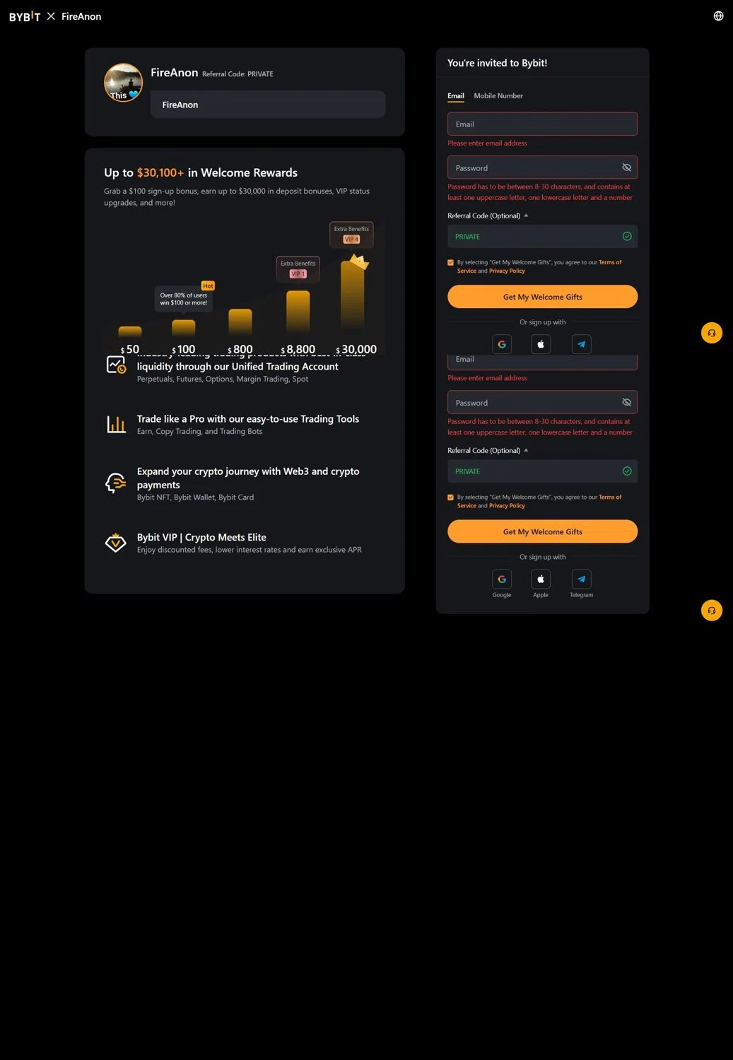 Bybit promo code screenshot showing code PRIVATE applied at Bybit checkout page. Uploaded by SimplyCodes community member cosita on Dec 30, 2025
