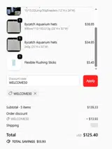 WELCOME50 coupon verification screenshot
