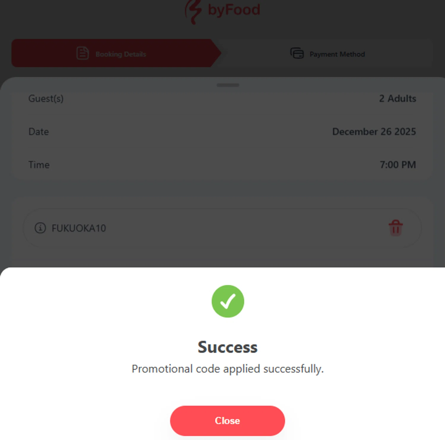 ByFood checkout page showing ByFood promo code box | Screenshot taken by SimplyCodes community member on Dec 17, 2025