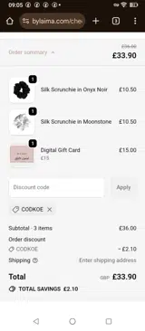 CODKOE coupon verification screenshot
