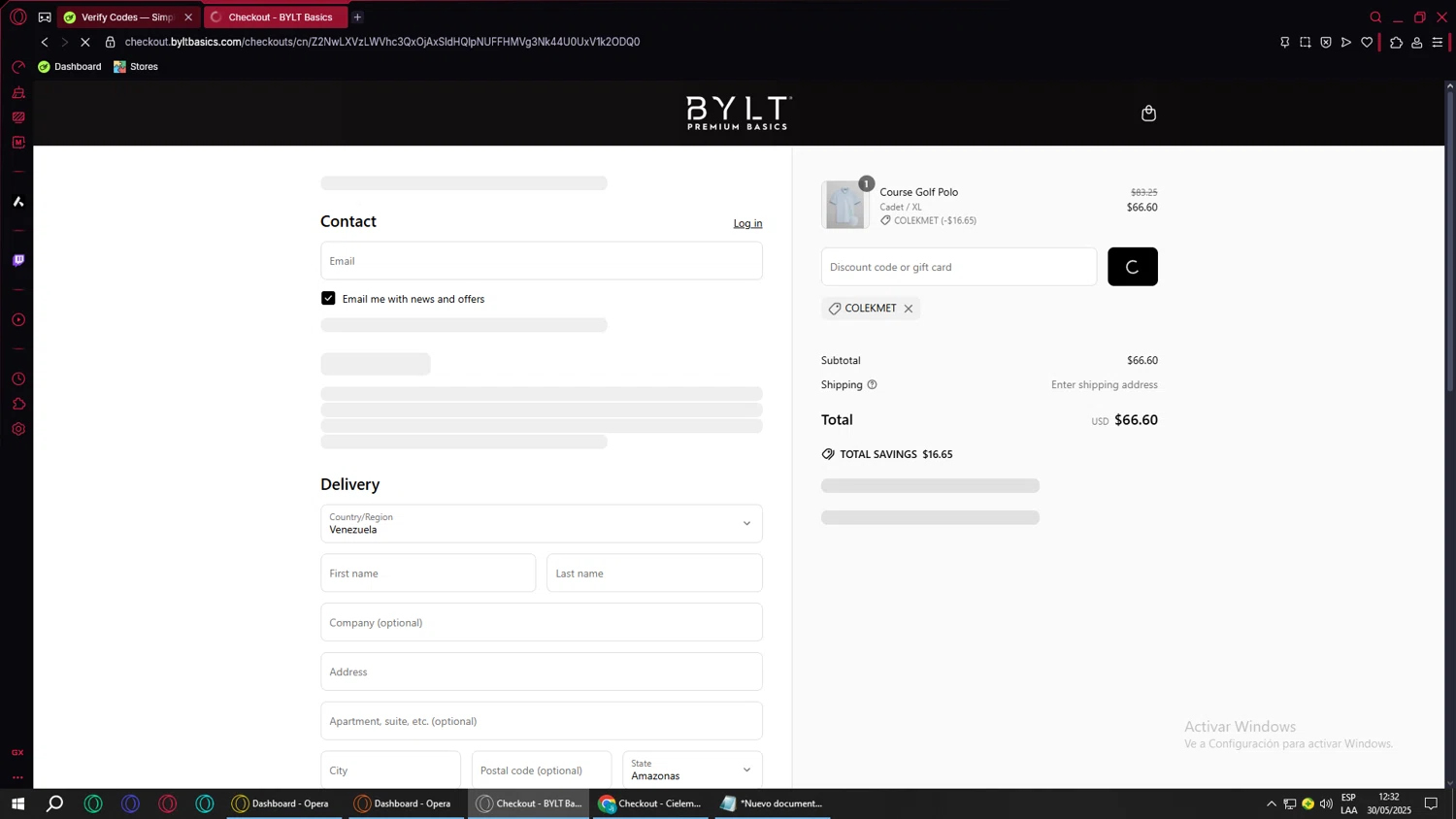 BYLT Basics discount code screenshot showing code COLEKMET applied at BYLT Basics checkout page. Uploaded by SimplyCodes community member ValueWarden4201 on May 30, 2025