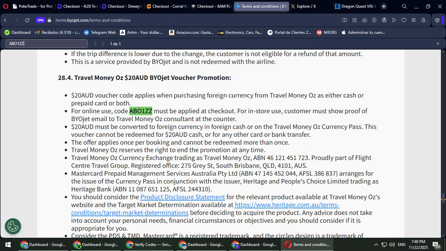 BYOjet promo code screenshot showing code ABO1ZZ applied at BYOjet checkout page. Uploaded by SimplyCodes community member Typhlosion on Nov 22, 2025