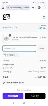 Offers10 coupon verification screenshot