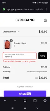 42%OFF coupon verification screenshot