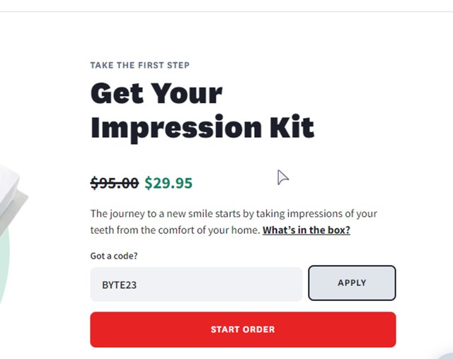 Byte checkout page showing Byte discount code box | Screenshot taken by SimplyCodes community member on Apr 19, 2024
