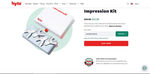 Byte checkout page showing Byte discount code box | Screenshot taken by SimplyCodes community member on May 13, 2024