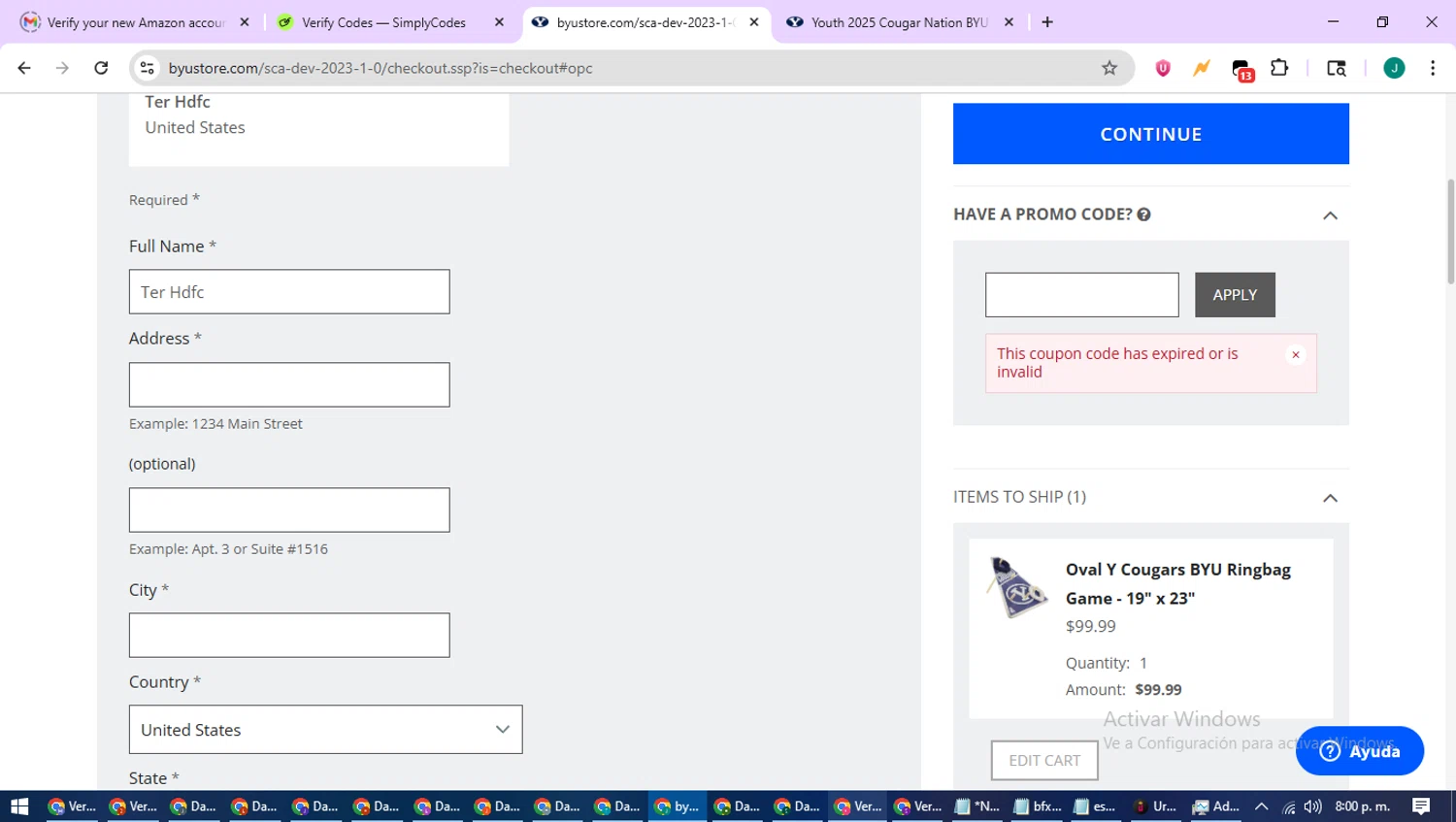BYU Store promo code screenshot showing code JOLLY20 applied at BYU Store checkout page. Uploaded by SimplyCodes community member SavvyCurator1770 on Aug 1, 2025