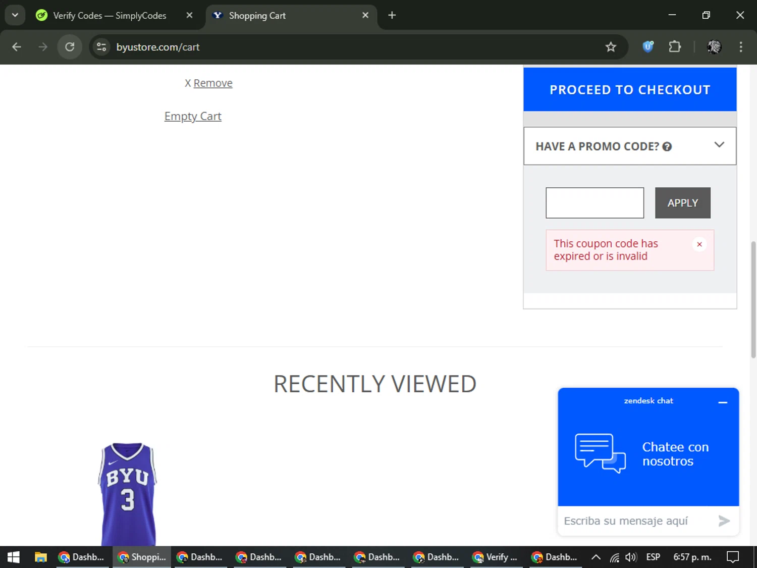 BYU Store promo code screenshot showing code CYBER25 applied at BYU Store checkout page. Uploaded by SimplyCodes community member PrimeKnight6101 on Dec 4, 2025