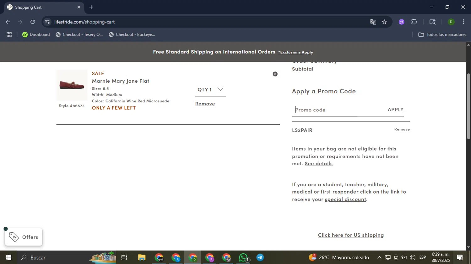 Bzees promo code screenshot showing code LS2PAIR applied at Bzees checkout page. Uploaded by SimplyCodes community member BadMyke on Jul 30, 2025