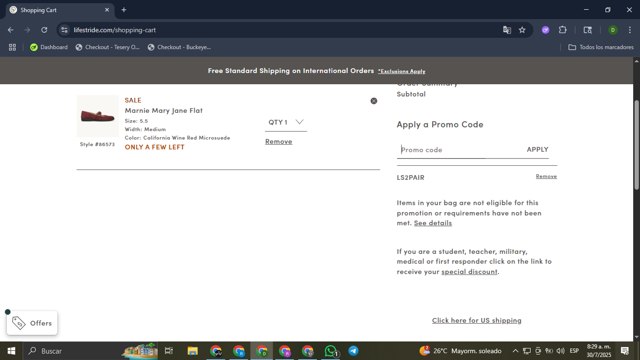 Bzees checkout page showing Bzees promo code box | Screenshot taken by SimplyCodes community member on Jul 30, 2025