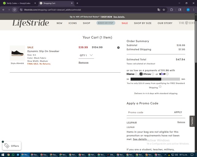 Bzees checkout page showing Bzees promo code box | Screenshot taken by SimplyCodes community member on Aug 22, 2025