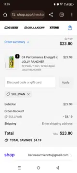 Sullivan coupon verification screenshot