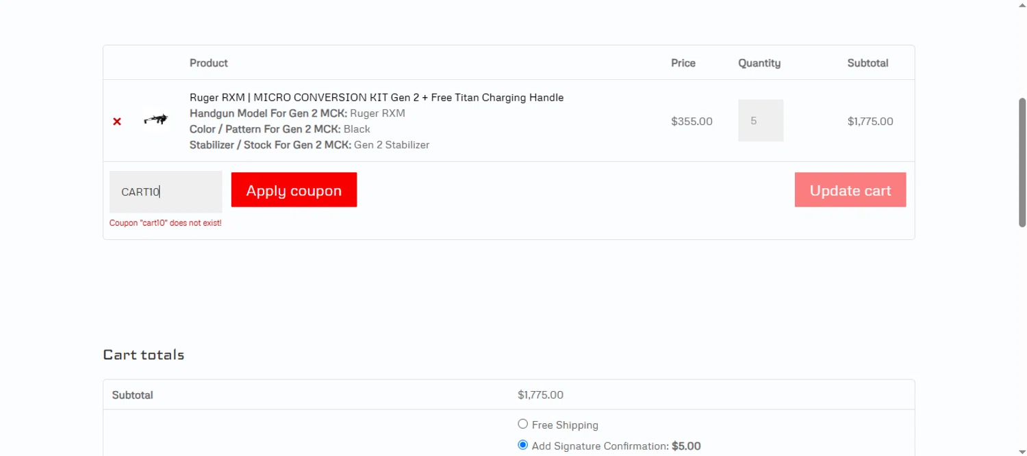 CAA USA coupon code screenshot showing code CART10 applied at CAA USA checkout page. Uploaded by SimplyCodes community member pitamalkovich on May 9, 2025
