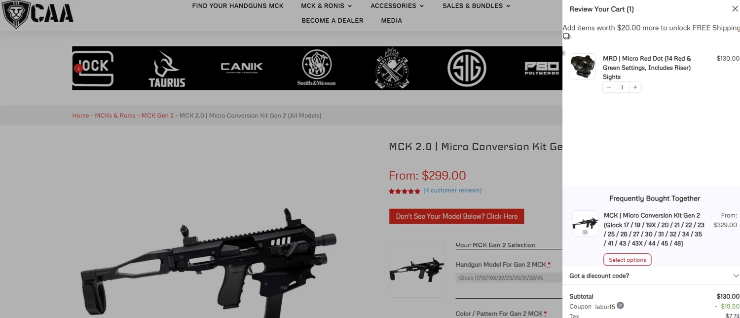 CAA USA coupon code screenshot showing code LABOR15 applied at CAA USA checkout page. Uploaded by SimplyCodes community member jesspea on Aug 29, 2025