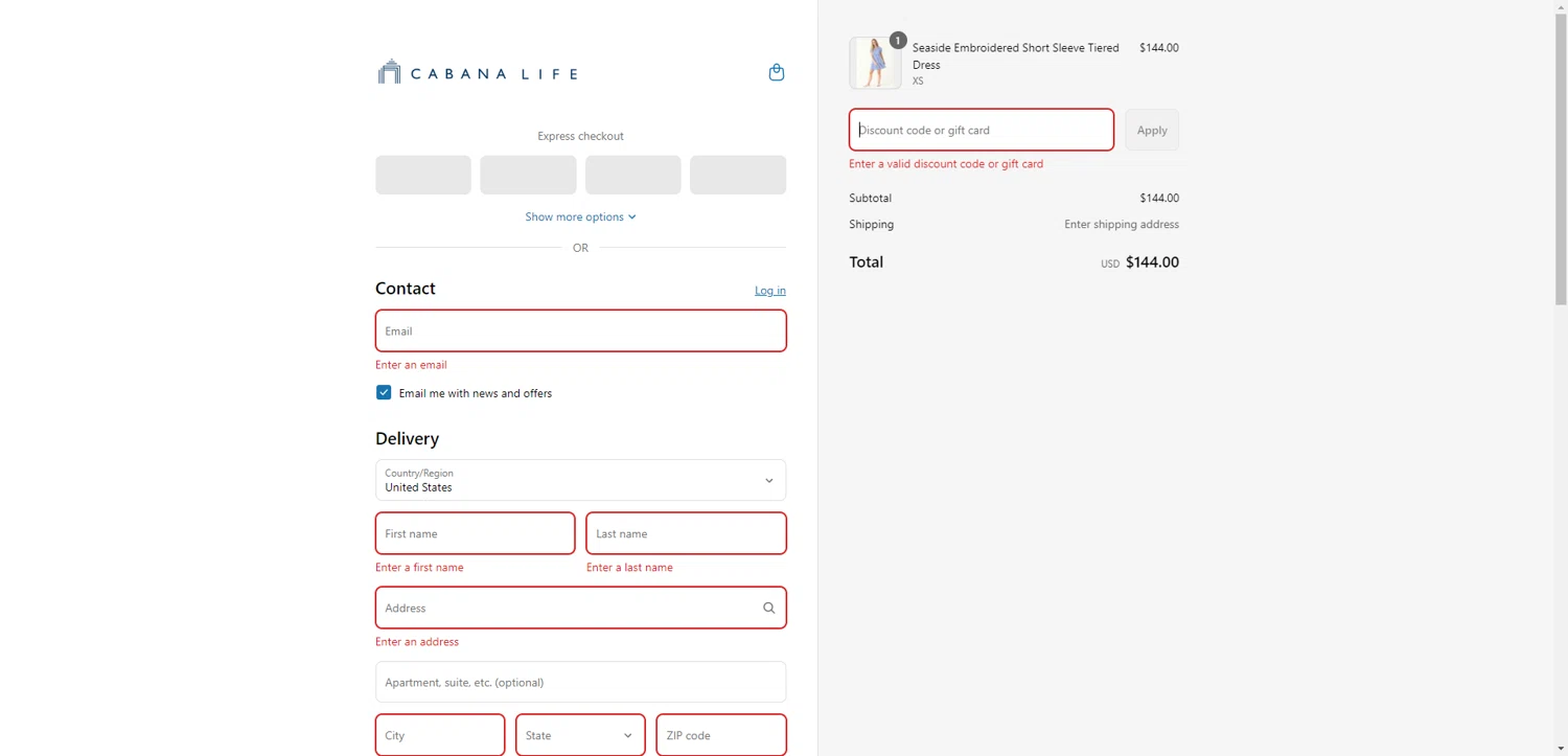 Cabana Life coupon code screenshot showing code SPORTY25 applied at Cabana Life checkout page. Uploaded by SimplyCodes community member CrownTiger6508 on Aug 12, 2025