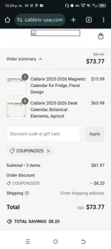 COUPON2025 coupon verification screenshot