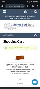 Save200 coupon verification screenshot