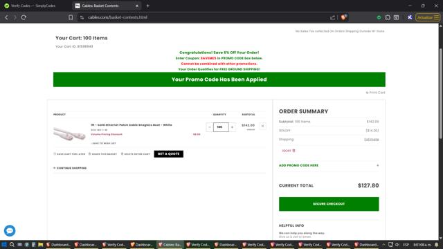 Cables checkout page showing Cables promo code box | Screenshot taken by SimplyCodes community member on Jul 30, 2025
