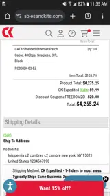 FREEDOM20 coupon verification screenshot