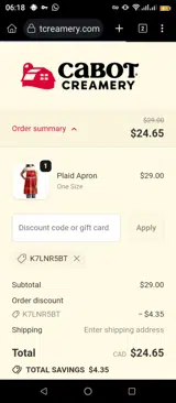 K7LNR5BT coupon verification screenshot
