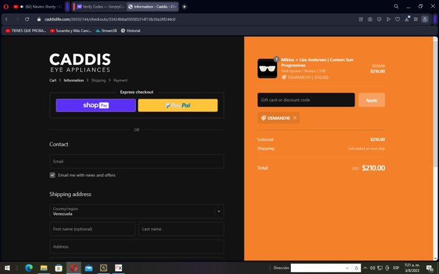 Caddis Eye Appliances checkout page showing Caddis Eye Appliances discount code box | Screenshot taken by SimplyCodes community member on Aug 3, 2023