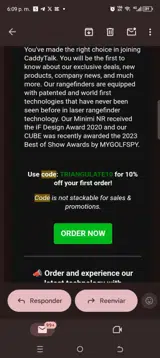 CaddyTalk USA coupon verification screenshot