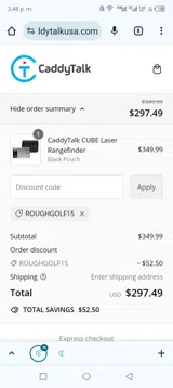 CaddyTalk USA coupon verification screenshot