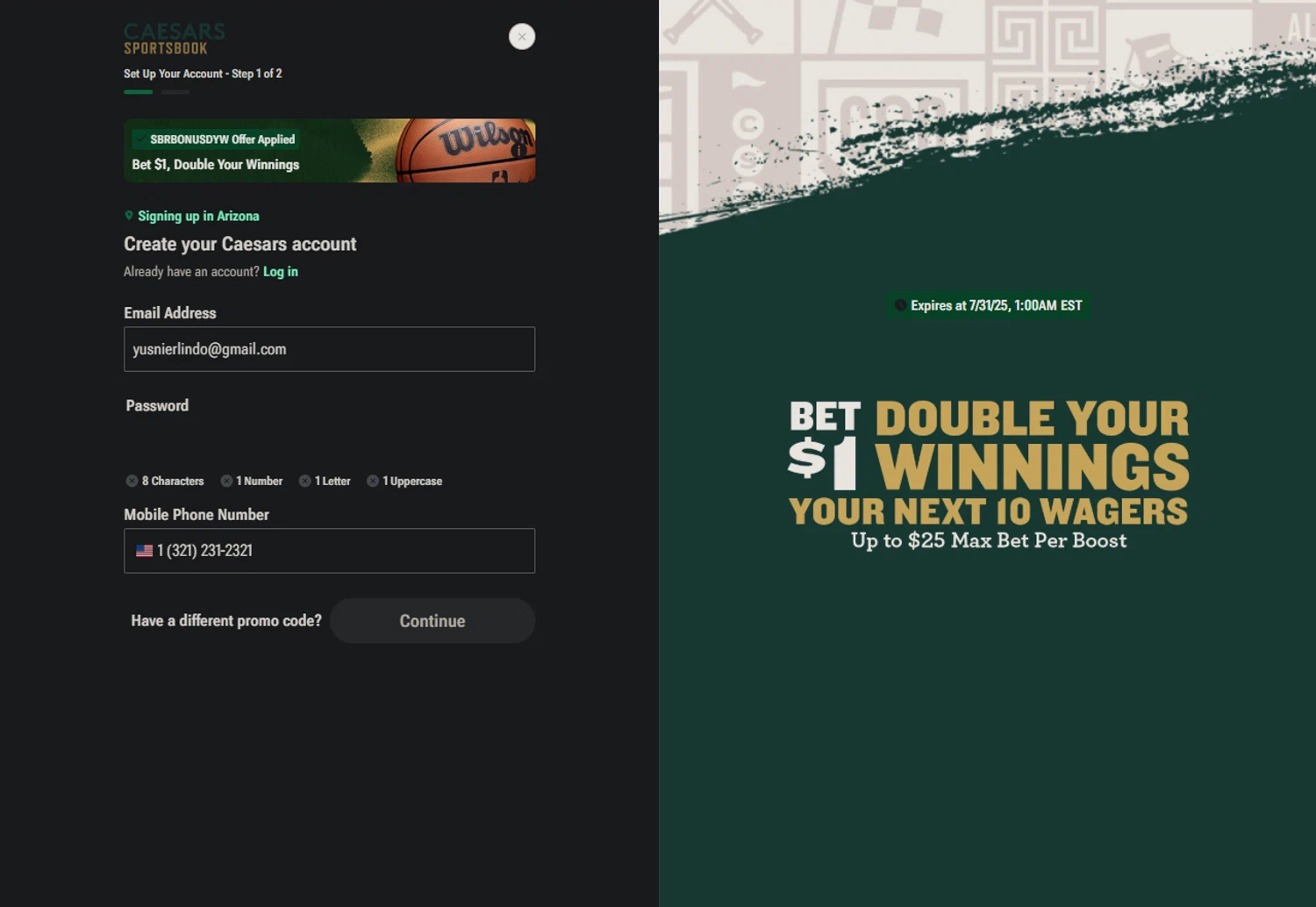 Caesars Rewards: Shows & Attractions promo code screenshot showing code SBRBONUSDYW applied at Caesars Rewards: Shows & Attractions checkout page. Uploaded by SimplyCodes community member ValiantPro374 on May 23, 2025