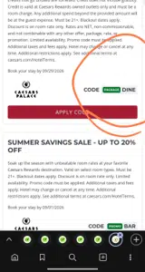 Caesars Sportsbook coupon verification screenshot