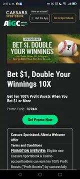 Caesars Sportsbook coupon verification screenshot
