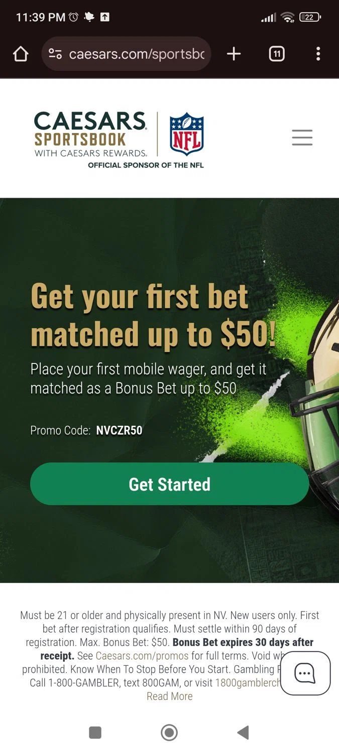 Caesars Sportsbook promo code screenshot showing code NVCZR50 applied at Caesars Sportsbook checkout page. Uploaded by SimplyCodes community member SaraiVillarroel on Jan 31, 2025