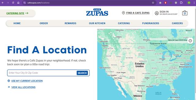 Cafe Zupas checkout page showing Cafe Zupas promo code box | Screenshot taken by SimplyCodes community member on Feb 26, 2025
