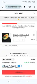 Jfraank coupon verification screenshot