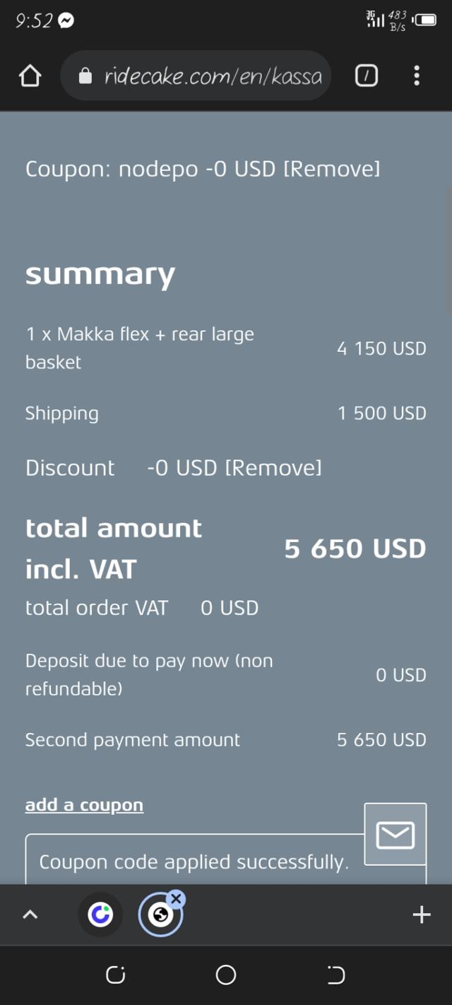 Cake checkout page showing Cake promo code box | Screenshot taken by SimplyCodes community member on Jan 15, 2022